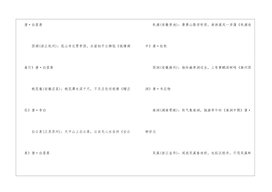 2024年公务员行测考试古诗湖泊知识_第3页