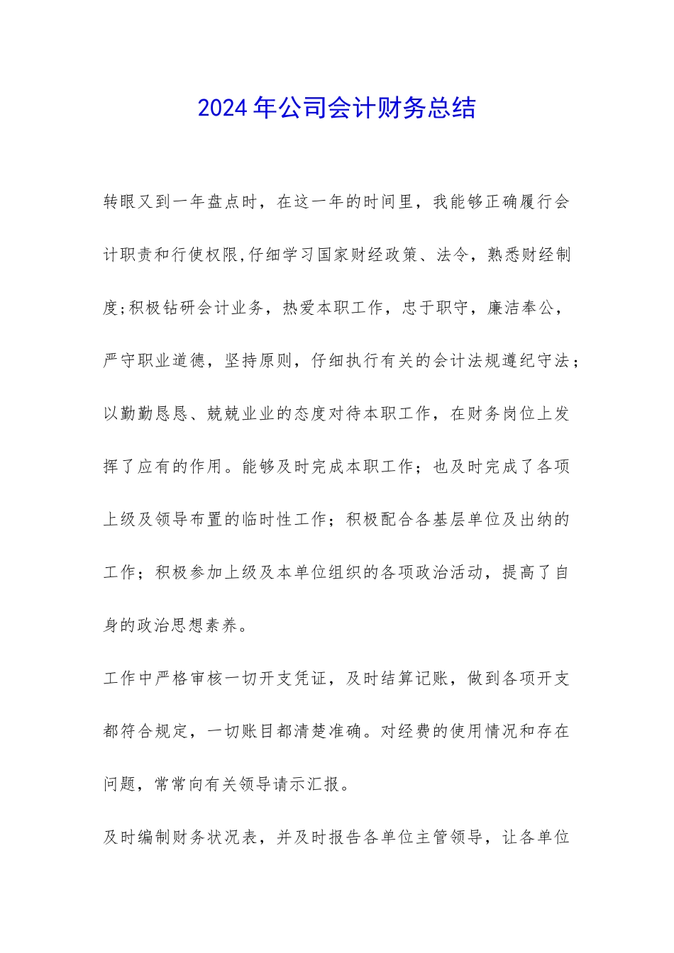 2024年公司会计财务总结-_第1页
