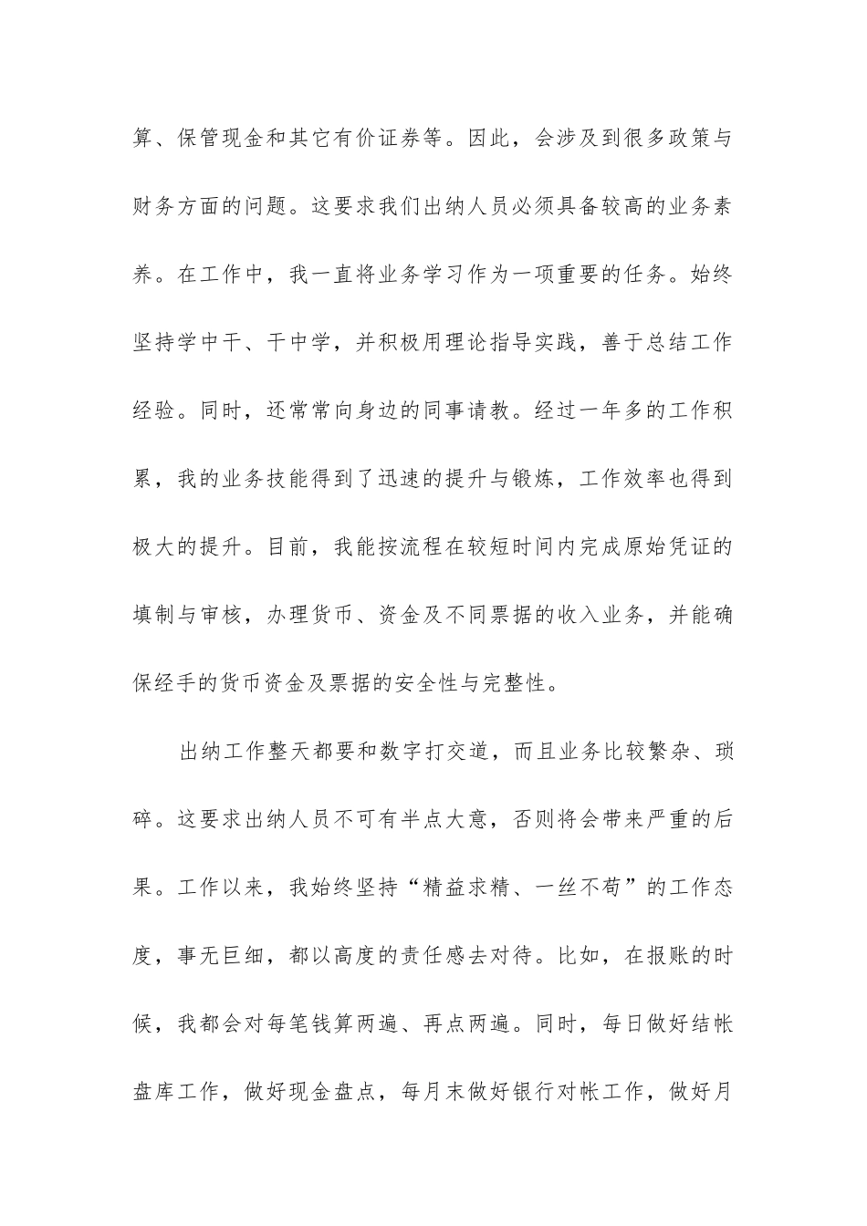 2024年公司出纳个人工作总结_第2页