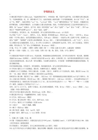 高中英语 26个字母开头的含义素材-人教版高中全册英语素材