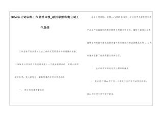 2024年公司年终工作总结申报项目申报咨询公司工作总结