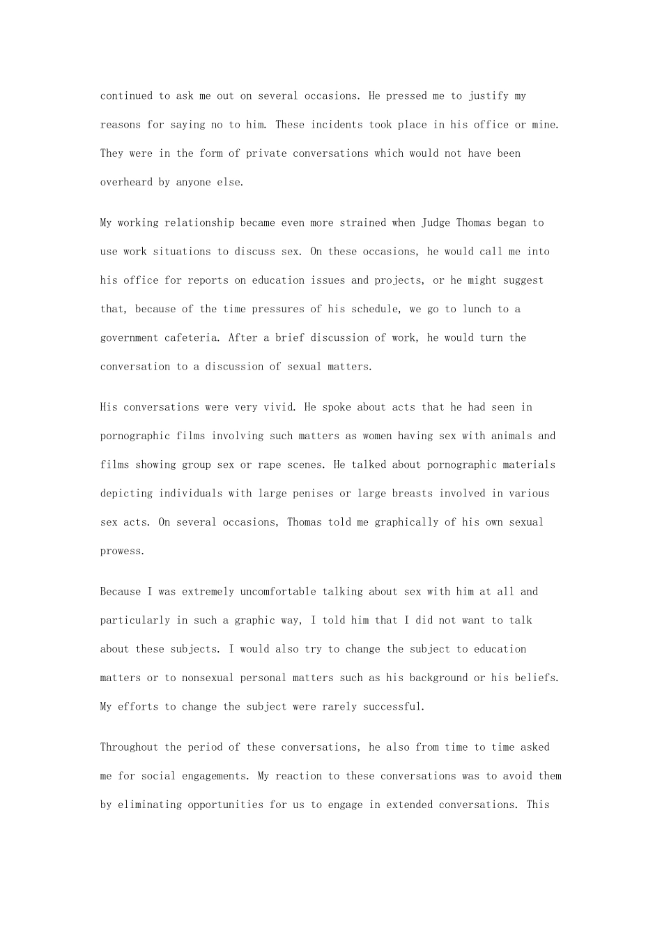 高中英语 50篇经典英文演讲素材 34 Sexual Harrassment Hearings Concerning Judge Clarence Thomas-人教版高中全册英语素材_第3页