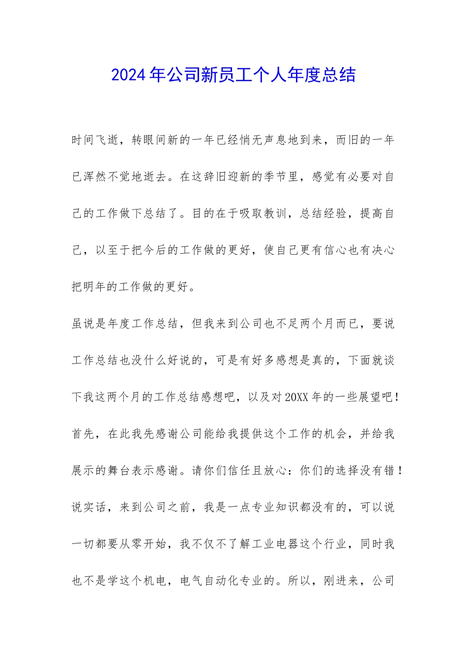 2024年公司新员工个人年度总结-_第1页