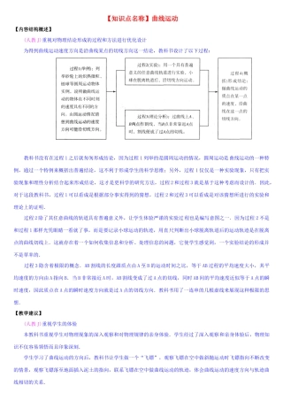 高中物理教师备课资料卡 曲线运动