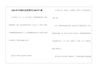 2024年六年级元旦优秀作文600字5篇