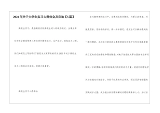 2024年关于大学生实习心得体会及启迪