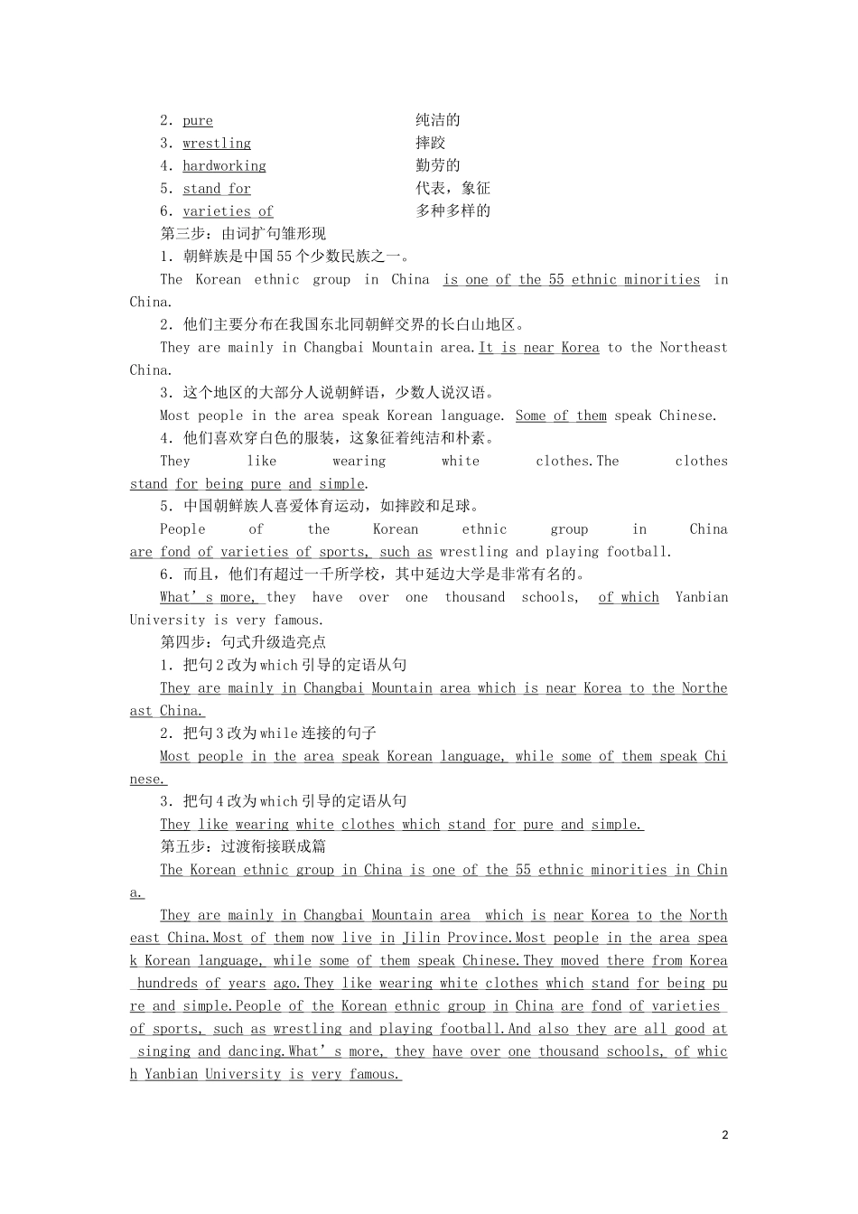 高中英语 Module 5 Ethnic Culture Section Ⅴ Writing-介绍一个民族教学案 外研版选修7-外研版高二选修7英语教学案_第2页