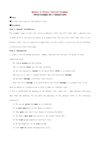 高中英语 Module 5 Ethnic Culture-Grammar2练习 外研版选修7