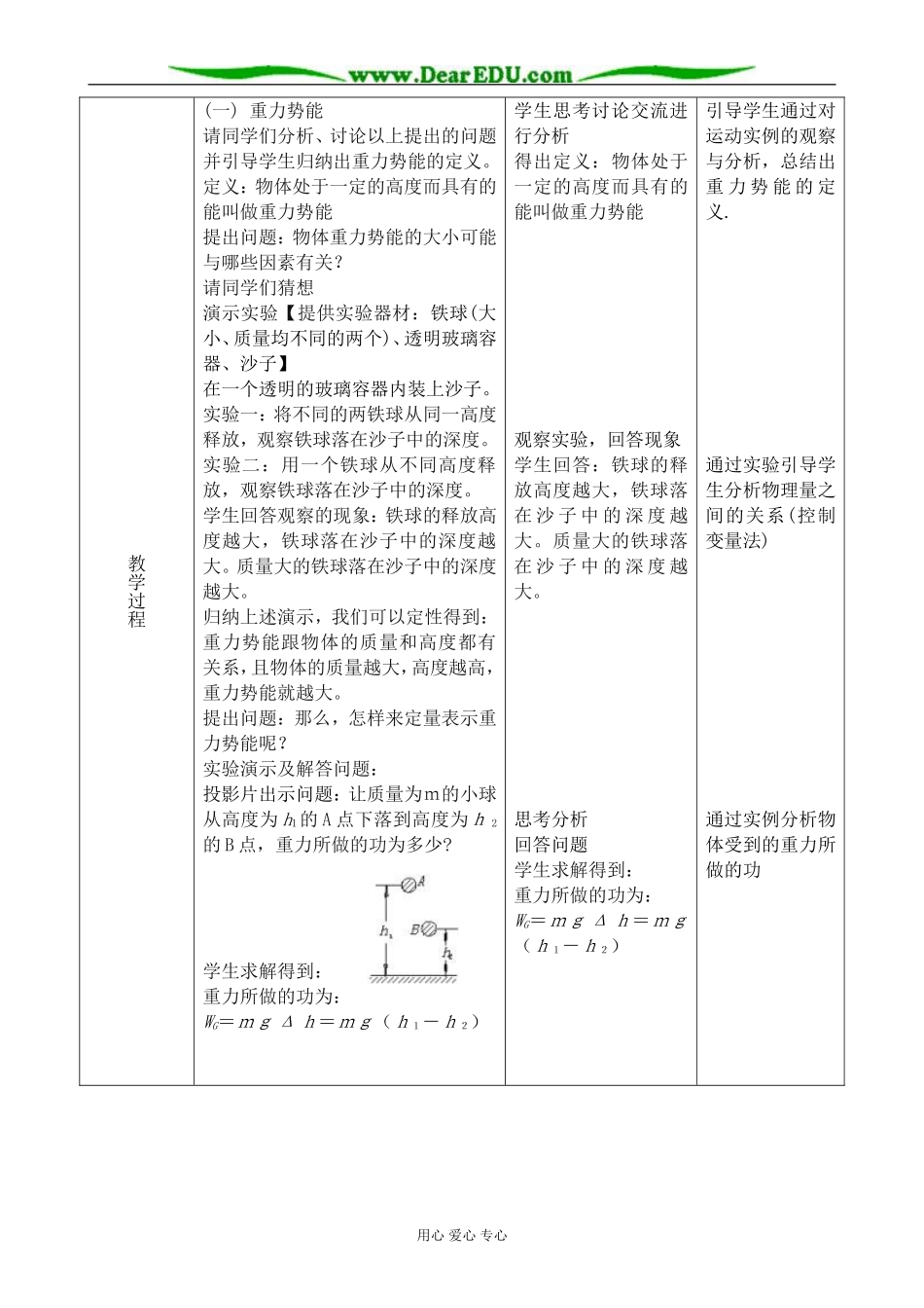 高中物理势能的改变教案 粤教版 必修2_第3页