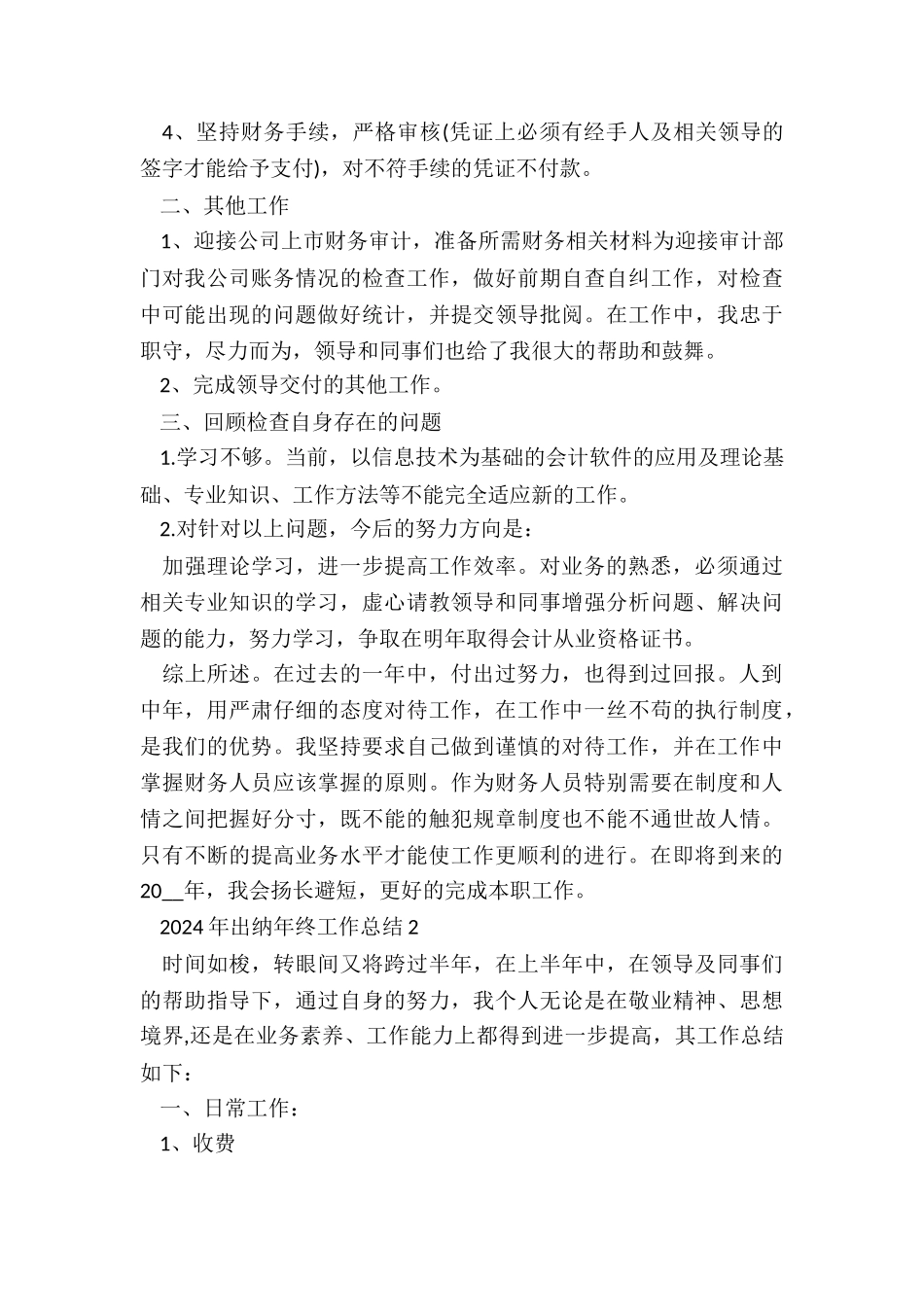 2024年出纳年终工作总结5篇_第2页