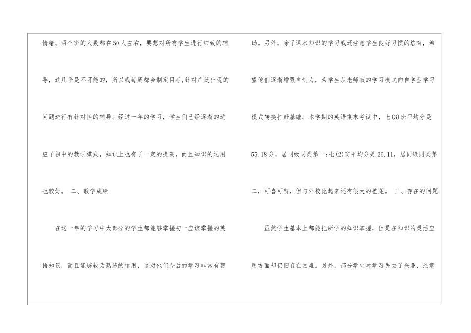 2024年初一英语教学总结_第2页