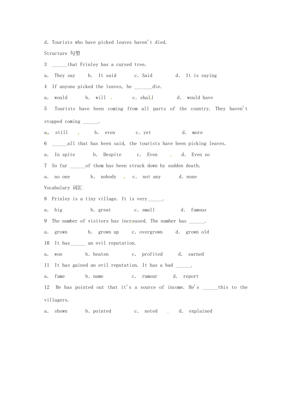 高中英语 Lesson 58 A blessing in disguise阅读教材-人教版高中全册英语素材_第3页
