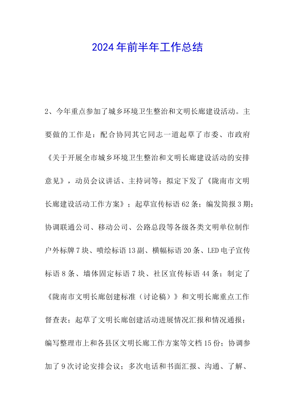 2024年前半年工作总结-_第1页