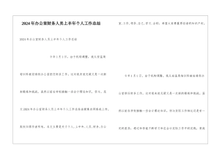 2024年办公室财务人员上半年个人工作总结