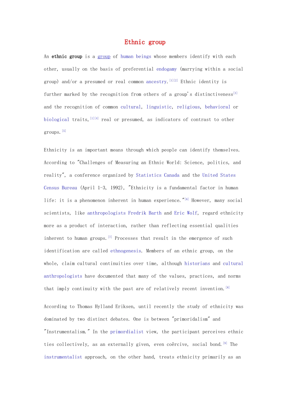 高中英语 Module 5《Ethnic Culture》文字素材1 外研版选修7_第1页
