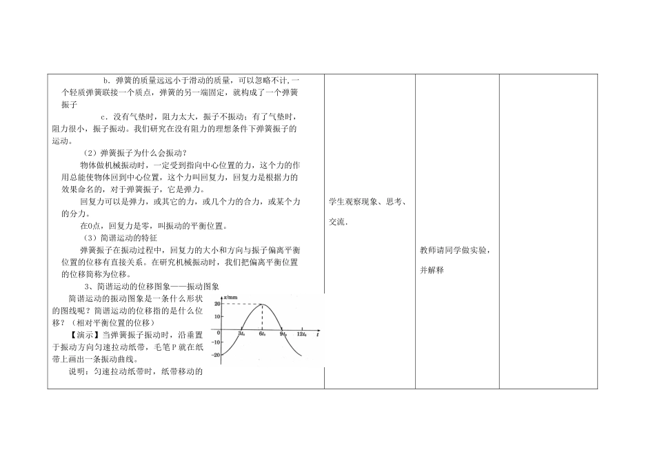 高中物理下学期第二周 简谐运动教学设计-人教版高中全册物理教案_第3页