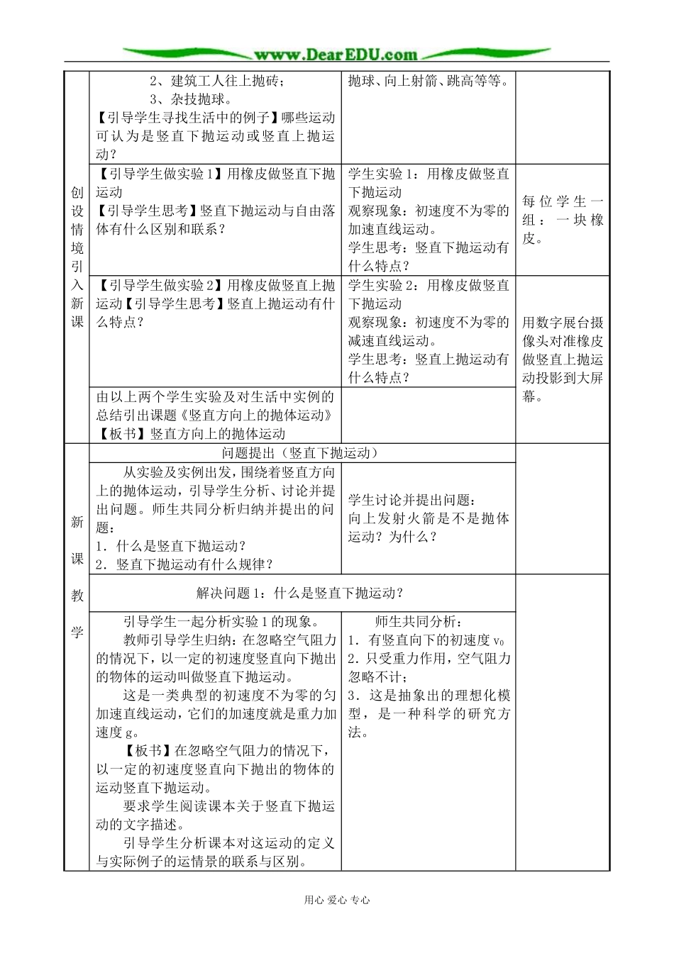 高中物理竖直方向上的抛体运动教案 鲁科版 必修2_第2页