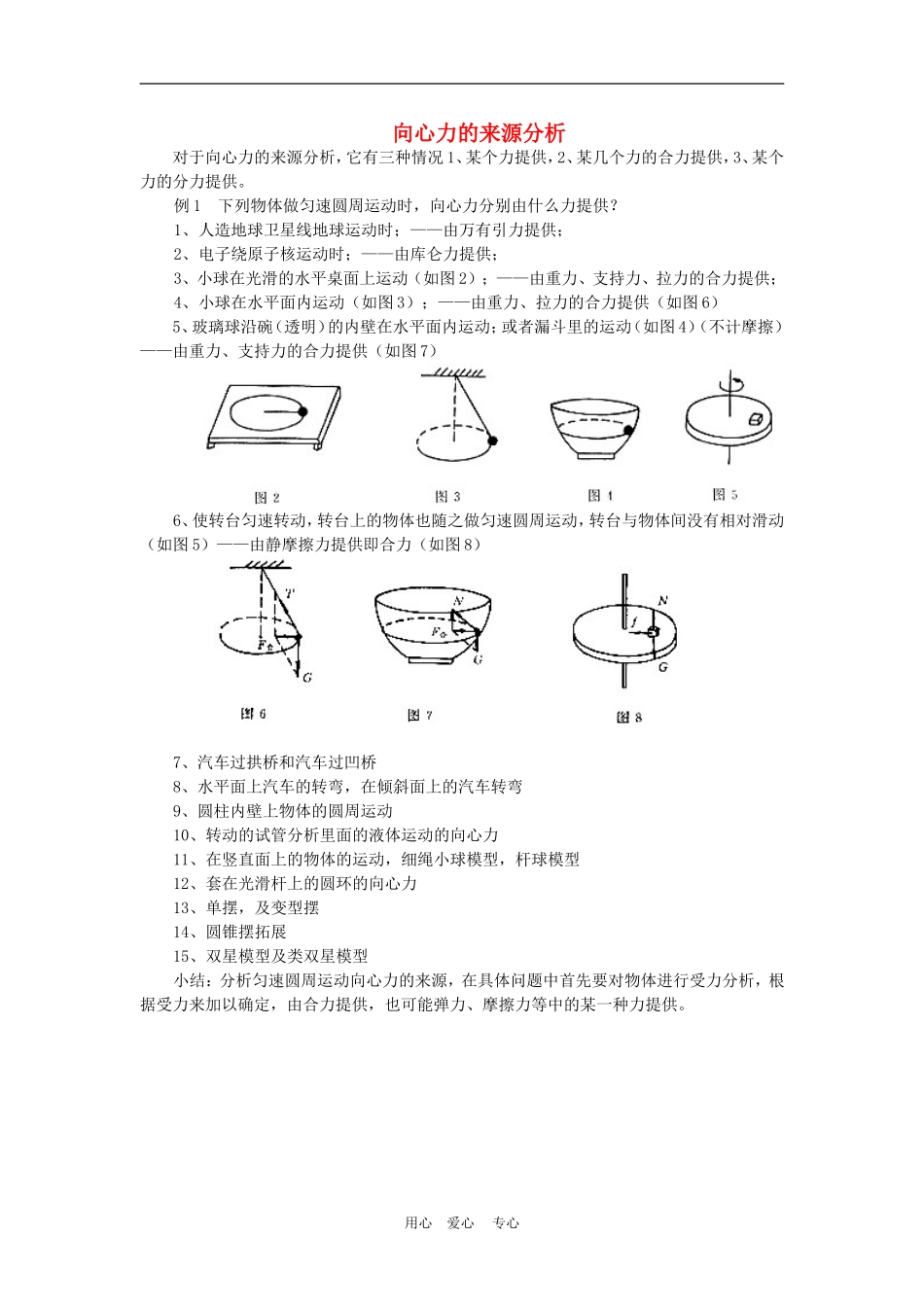 高中物理向心力的来源分析素材（新人教版必修2）_第1页