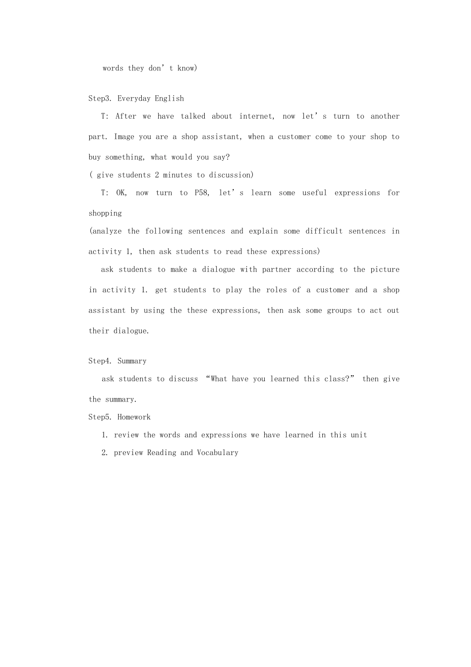 高中英语 Module 6 Interner and Telecommunications 教案 外研版必修1_第2页