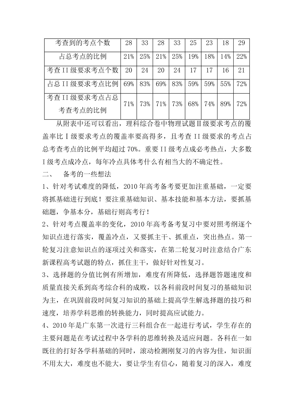 高中综合论文：东莞中学2010届综合教学纲要（广东省2010文理综合备考座谈会交流材料）_第2页