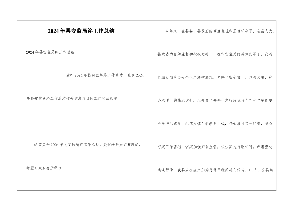 2024年县安监局终工作总结_第1页