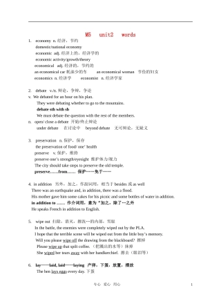 高中英语 M5unit2words素材