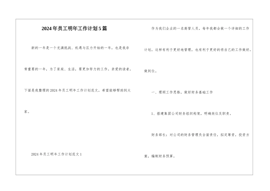 2024年员工明年工作计划5篇_第1页