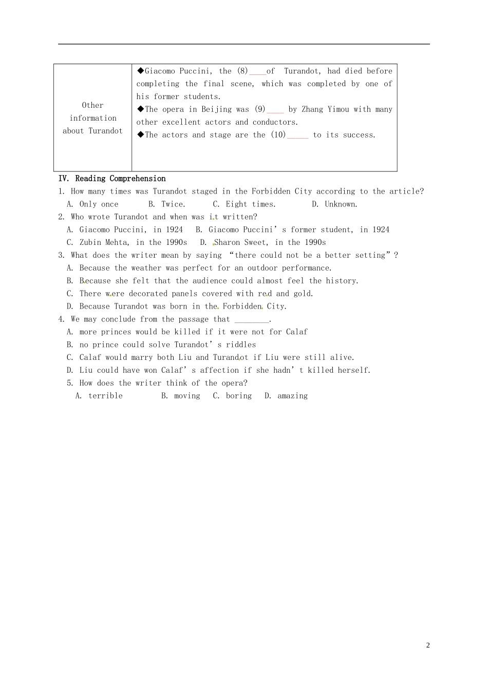高中英语 M8 Unit2 The universal language Reading学案 牛津译林版选修8-牛津版高二选修8英语学案_第2页
