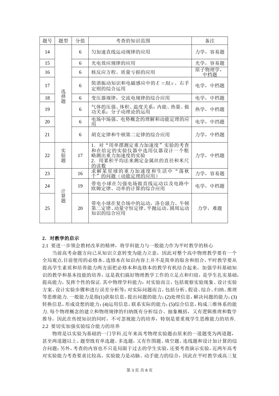 高中物理知能并重 敢于创新 联系实际 回归教材人教版_第3页