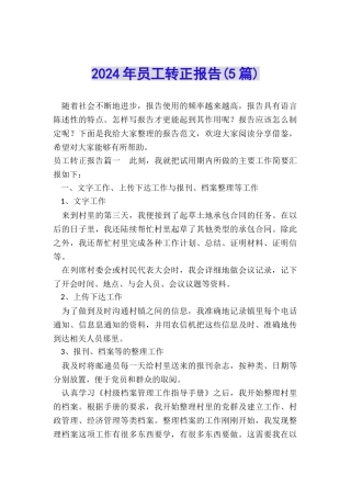 2024年员工转正报告