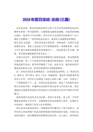 2024年团日活动-总结