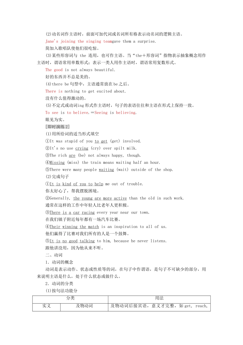 高中英语 Module 1 Deep South Section Ⅲ Grammar-主语和动词教学案 外研版选修8-外研版高二选修8英语教学案_第3页