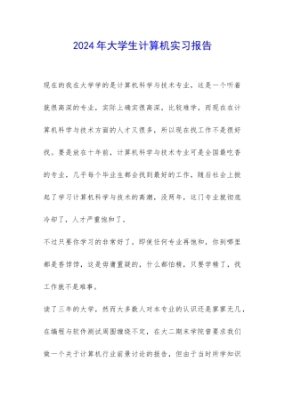 2024年大学生计算机实习报告-
