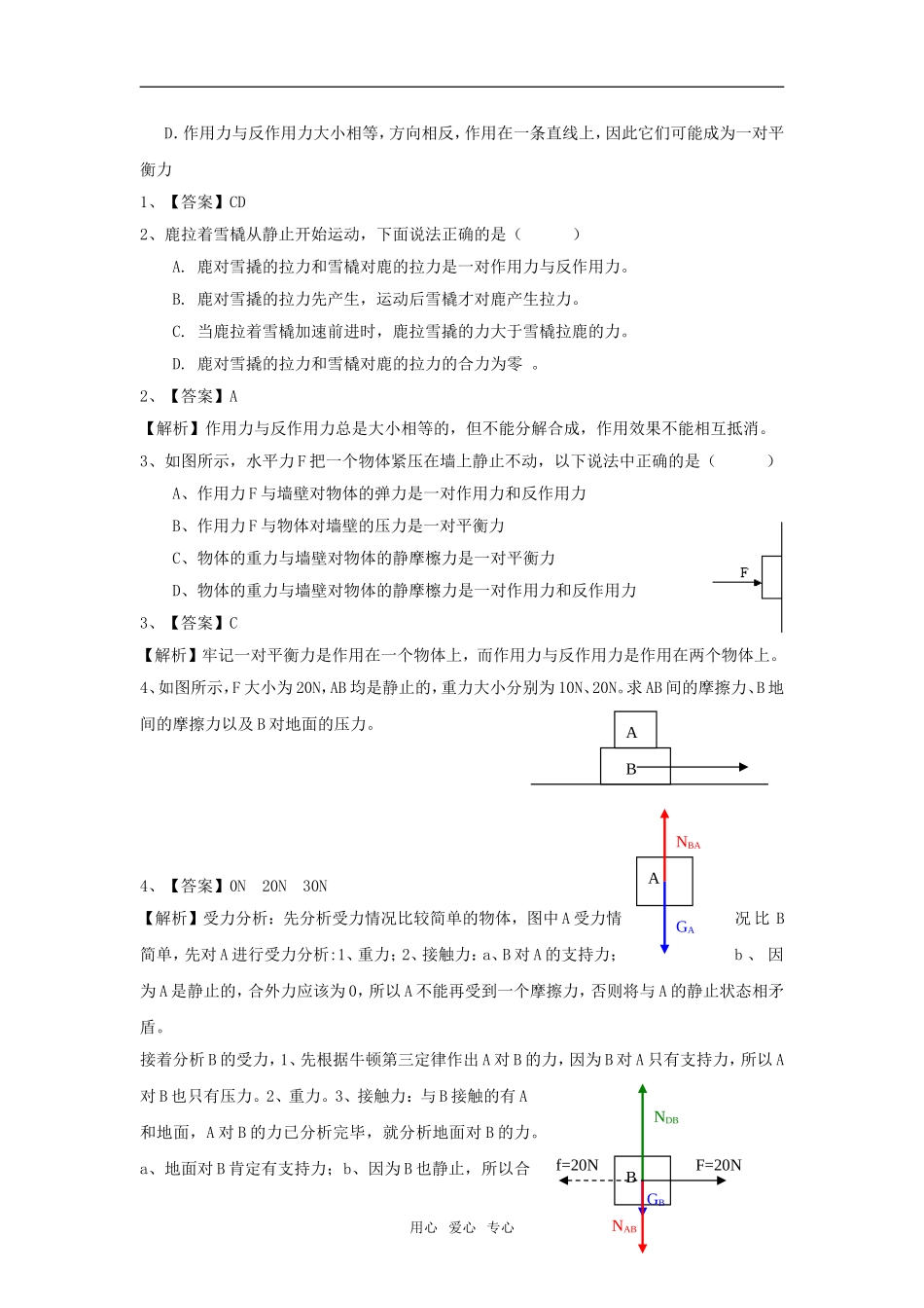 高中物理：3.1《牛顿第三定律》教学素材（1）沪科版必修1_第3页