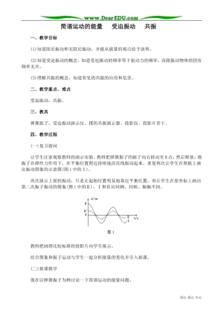 高中物理第二册简谐运动的能量  受迫振动  共振