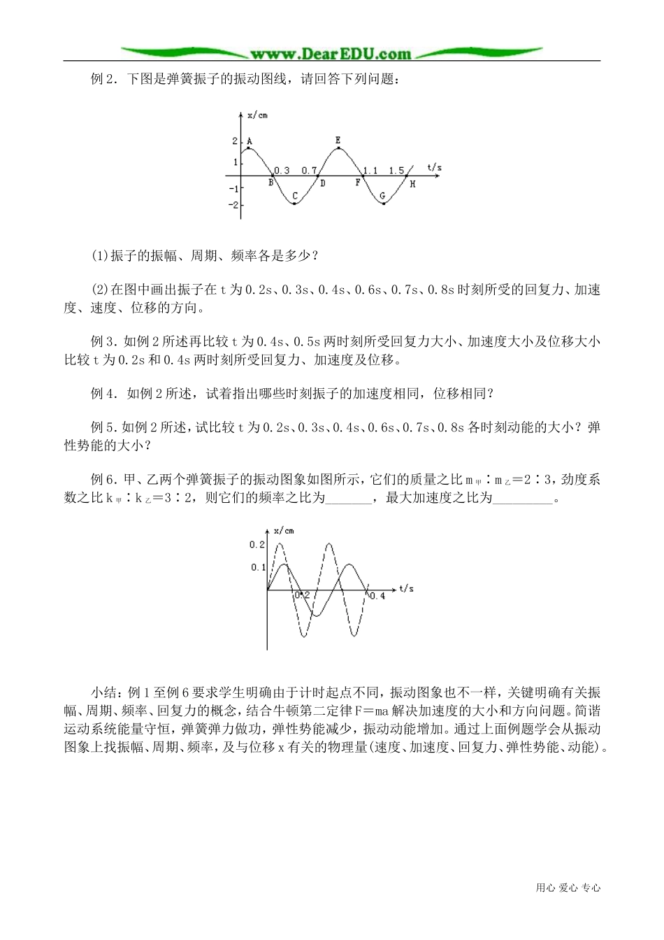 高中物理第二册简谐运动图象的应用_第2页