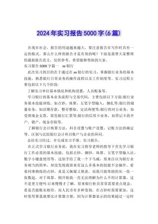 2024年实习报告5000字