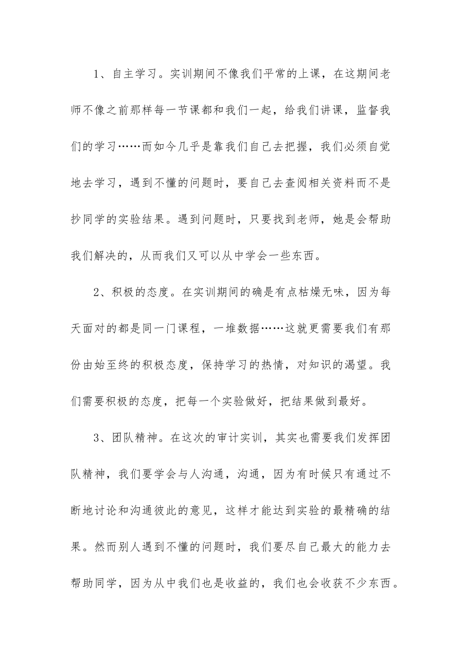 2024年审计实训心得体会500字汇总_第3页