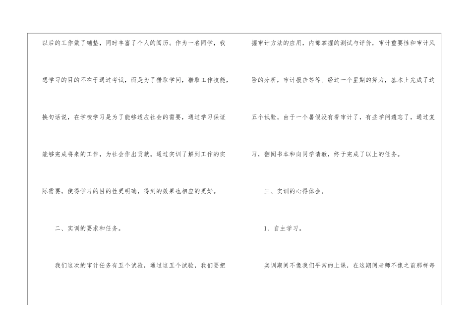 2024年审计实训心得体会范文五篇_第2页