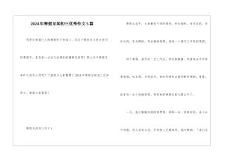 2024年寒假见闻初三优秀作文5篇