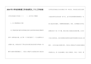 2024年小学业务检查工作总结范文-个人工作总结