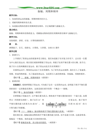 高中物理第二册振幅、周期和频率