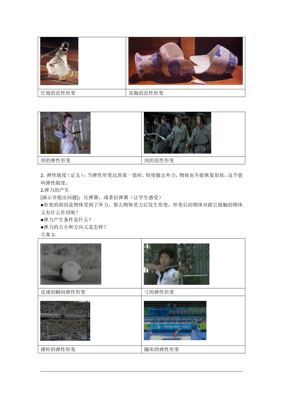 高中物理：4.2《形变与弹力》教案（鲁科版必修1）_第3页