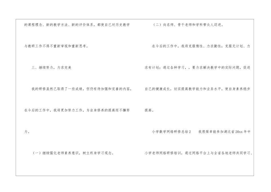 2024年小学数学网络研修总结_第3页