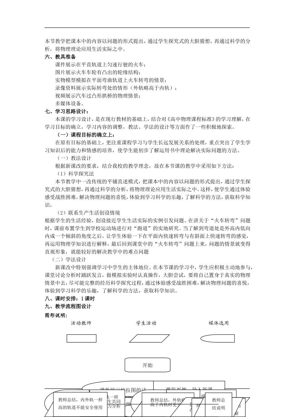 高中物理：4.3向心力的实例分析 教案 鲁科版必修2_第2页