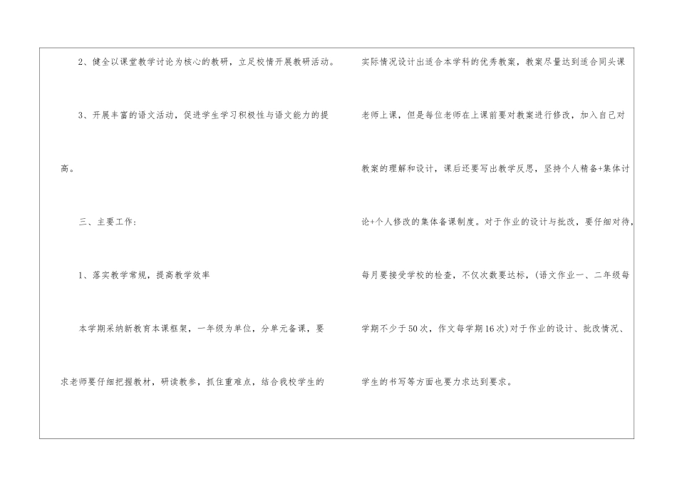 2024年小学语文教研工作计划_第2页