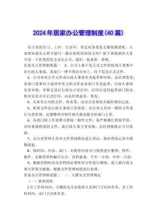 2024年居家办公管理制度
