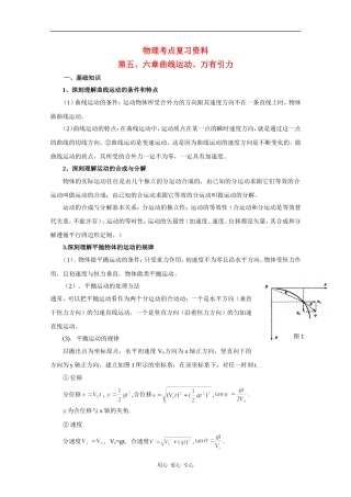 高中物理考点复习资料 第五、六章曲线运动、万有引力人教版