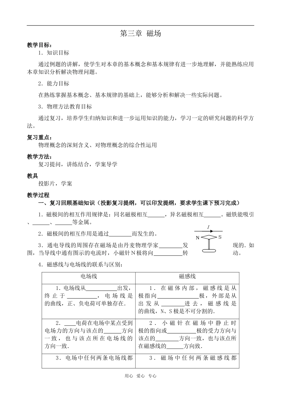 高中物理第三章 磁场新人教版选修3-1_第1页