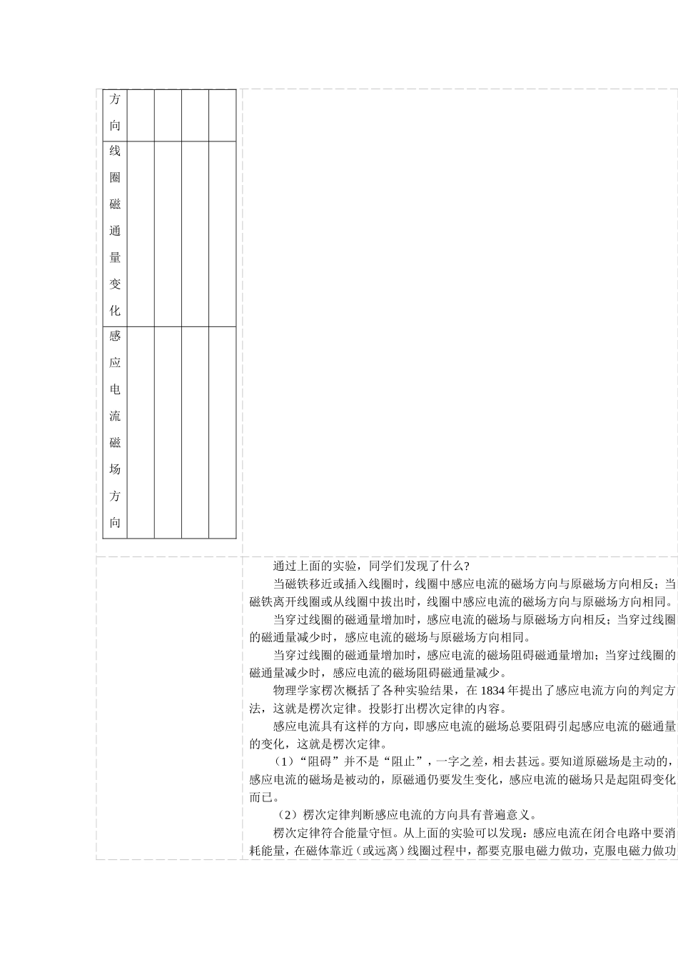 高中物理课题4.3 愣次定律教案新人教版选修2_第3页